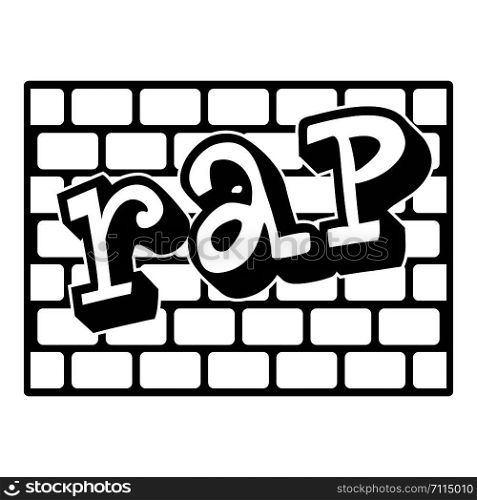 Rap bricks wall icon. Simple illustration of rap bricks wall vector icon for web design isolated on white background. Rap bricks wall icon, simple style