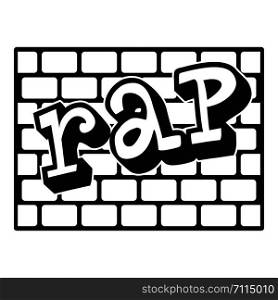 Rap bricks wall icon. Simple illustration of rap bricks wall vector icon for web design isolated on white background. Rap bricks wall icon, simple style