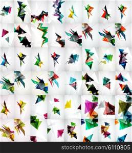 Rapid geometric motion concepts. Set of triangle abstract backgrounds. Rapid geometric motion concepts. Set of vector triangle abstract backgrounds