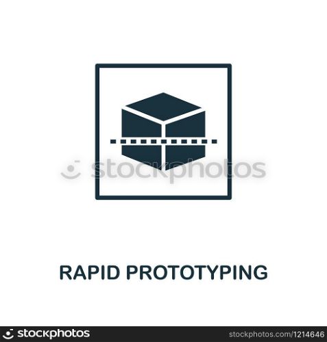 Rapid Prototyping icon. Monochrome style design from machine learning collection. UX and UI. Pixel perfect rapid prototyping icon. For web design, apps, software, printing usage.. Rapid Prototyping icon. Monochrome style design from machine learning icon collection. UI and UX. Pixel perfect rapid prototyping icon. For web design, apps, software, print usage.