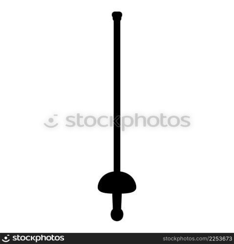 Rapier epee saber fencing sword old cold weaponry melee weapon for sport or duel silhouette icon black color vector illustration image flat style simple. Rapier epee saber fencing sword old cold weaponry melee weapon for sport or duel silhouette icon black color vector illustration image flat style
