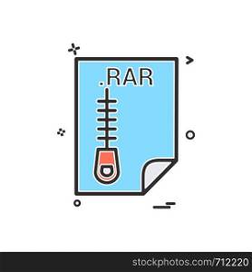 RAR application download file files format icon vector design