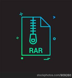 rar file file extension file format icon vector design