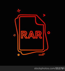 RAR file type icon design vector