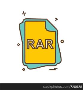 RAR file type icon design vector