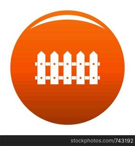 Rare fence icon. Simple illustration of rare fence vector icon for any design orange. Rare fence icon vector orange