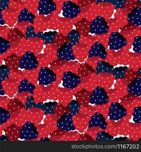 Raspberry dense cartoon seamless vector pattern. Blackberry, berries repeat background for print.. Raspberry dense cartoon seamless vector pattern.