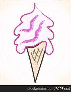 Raspberry Ice Cream Icon. Vector Illustration, eps 10