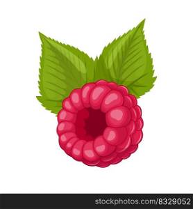 raspberry leaf cartoon. berry red, fruit plant, green food leaves, organic summer, nature branch raspberry leaf vector illustration. raspberry leaf cartoon vector illustration