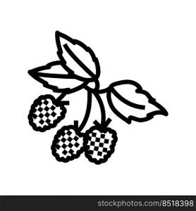 raspberry plant delicious line icon vector. raspberry plant delicious sign. isolated contour symbol black illustration. raspberry plant delicious line icon vector illustration