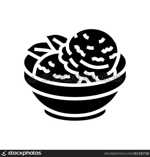 raspberry sorbet food snack glyph icon vector. raspberry sorbet food snack sign. isolated symbol illustration. raspberry sorbet food snack glyph icon vector illustration