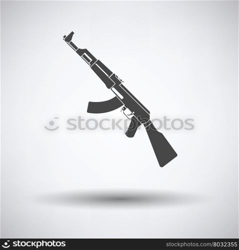 Rassian weapon rifle icon on gray background, round shadow. Vector illustration.