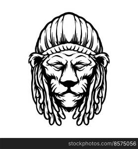 Rastafarian Lion Head Silhouette Vector illustrations for your work Logo, mascot merchandise t-shirt, stickers and Label designs, poster, greeting cards advertising business company or brands.