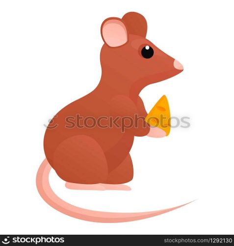 Rat cheese icon. Cartoon of rat cheese vector icon for web design isolated on white background. Rat cheese icon, cartoon style