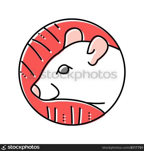 rat chinese horoscope animal color icon vector. rat chinese horoscope animal sign. isolated symbol illustration. rat chinese horoscope animal color icon vector illustration