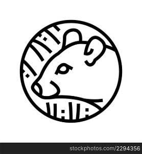 rat chinese horoscope animal line icon vector. rat chinese horoscope animal sign. isolated contour symbol black illustration. rat chinese horoscope animal line icon vector illustration