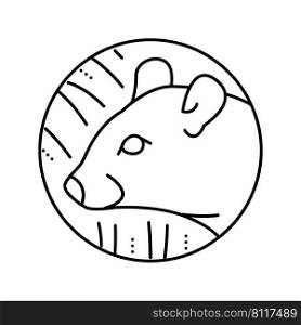 rat chinese horoscope animal line icon vector. rat chinese horoscope animal sign. isolated contour symbol black illustration. rat chinese horoscope animal line icon vector illustration