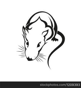 Rat icon. Chinese Zodiac Sign Year of Rat,Red paper cut rat. Happy Chinese New Year 2020 year of the rat