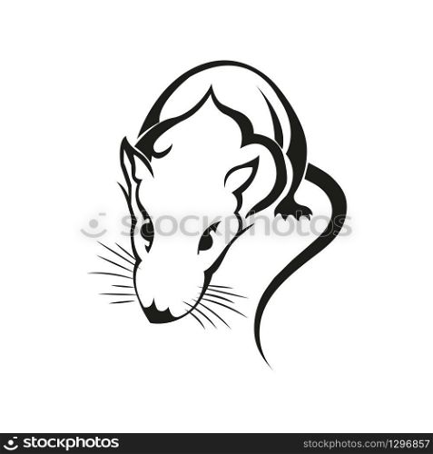 Rat icon. Chinese Zodiac Sign Year of Rat,Red paper cut rat. Happy Chinese New Year 2020 year of the rat