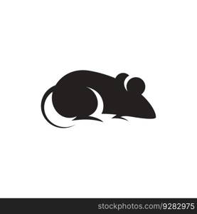 Rat logo icon isolated silhouette on white background vector illustration