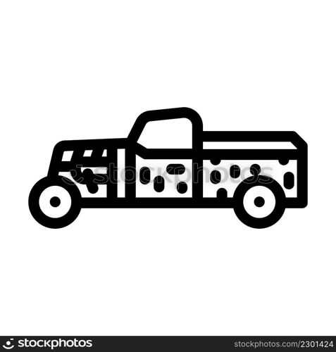 rat rod car line icon vector. rat rod car sign. isolated contour symbol black illustration. rat rod car line icon vector illustration