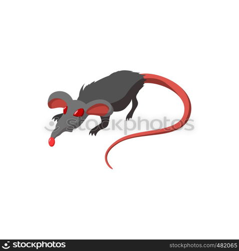 Rat with red eyes cartoon icon on a white background. Rat with red eyes cartoon icon