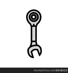 ratcheting wrench tool color icon vector. ratcheting wrench tool sign. isolated symbol illustration. ratcheting wrench tool color icon vector illustration