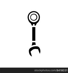 ratcheting wrench tool glyph icon vector. ratcheting wrench tool sign. isolated symbol illustration. ratcheting wrench tool glyph icon vector illustration