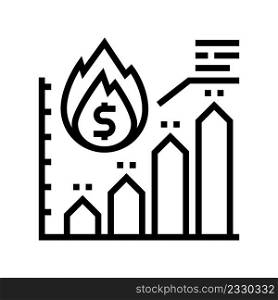 rate inflation line icon vector. rate inflation sign. isolated contour symbol black illustration. rate inflation line icon vector illustration