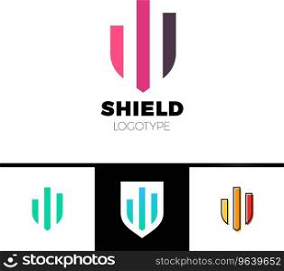 Rate shield secure logo template design Royalty Free Vector