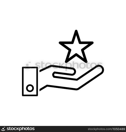 Rating icon, hand and star signage
