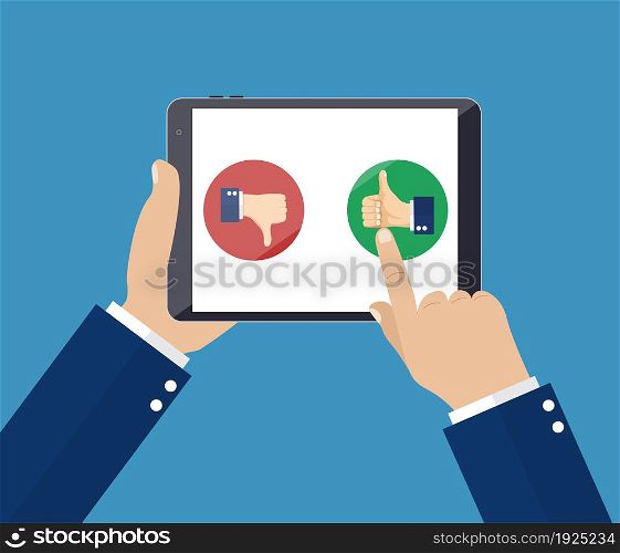 Rating on customer service illustration. Website rating feedback and review concept. illustration in flat style. Rating on customer service illustration.