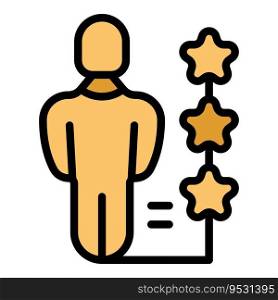 Rating staff icon outline vector. Seminar meeting. Training office color flat. Rating staff icon vector flat