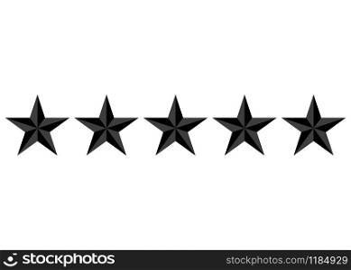 Rating stars. Five black rating star vector illustration on white. Rating stars. Five black rating star vector illustration