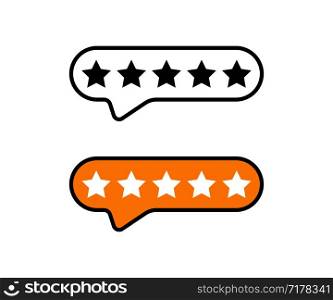 Rating stars in trendy flat and lines design. Feedback concept. Review rating bubble speeches. Vector illustration. Rating stars in trendy flat and lines design. Feedback concept. Review rating bubble speeches