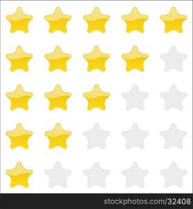 Rating stars panel. Customer review, vote navigation bar. Vector satisfaction level symbol. Vector illustration