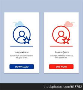 Rating, User, Profile Blue and Red Download and Buy Now web Widget Card Template