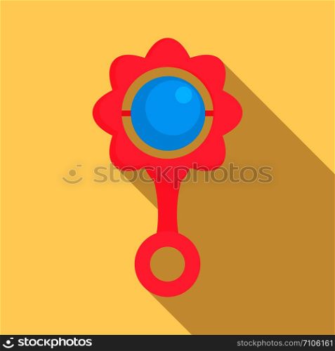 Rattle toy icon. Flat illustration of rattle toy vector icon for web design. Rattle toy icon, flat style