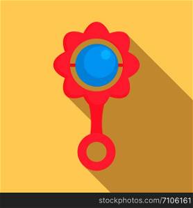 Rattle toy icon. Flat illustration of rattle toy vector icon for web design. Rattle toy icon, flat style