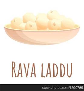 Rava laddu food icon. Cartoon of rava laddu food vector icon for web design isolated on white background. Rava laddu food icon, cartoon style