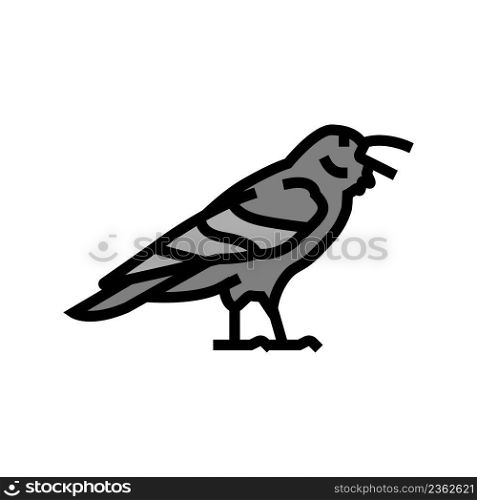raven bird color icon vector. raven bird sign. isolated symbol illustration. raven bird color icon vector illustration