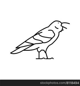 raven bird line icon vector. raven bird sign. isolated contour symbol black illustration. raven bird line icon vector illustration