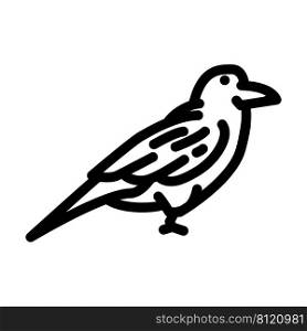 raven bird line icon vector. raven bird sign. isolated contour symbol black illustration. raven bird line icon vector illustration