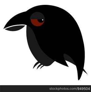 Raven illustration vector on white background