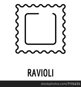 Ravioli pasta icon. Outline ravioli pasta vector icon for web design isolated on white background. Ravioli pasta icon, outline style