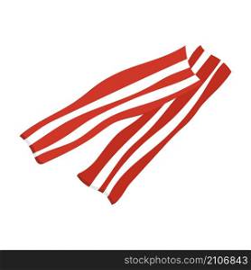 Raw bacon slices. Smoked, fried bacon strip. Vector illustration.. Raw bacon slices. Smoked, fried bacon strip.