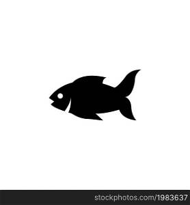 Raw Fish, Perch, Sea Food. Flat Vector Icon illustration. Simple black symbol on white background. Raw Fish, Perch, Sea Food sign design template for web and mobile UI element. Raw Fish, Perch, Sea Food Flat Vector Icon