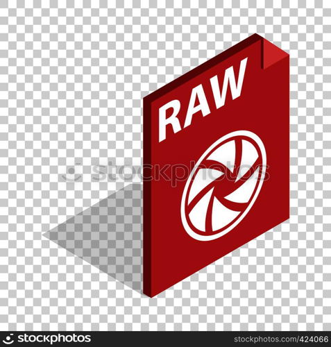 RAW format isometric icon 3d on a transparent background vector illustration. RAW format isometric icon