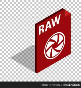 RAW format isometric icon 3d on a transparent background vector illustration. RAW format isometric icon