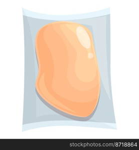 Raw meat icon cartoon vector. Vacuum bag. Snack storage. Raw meat icon cartoon vector. Vacuum bag